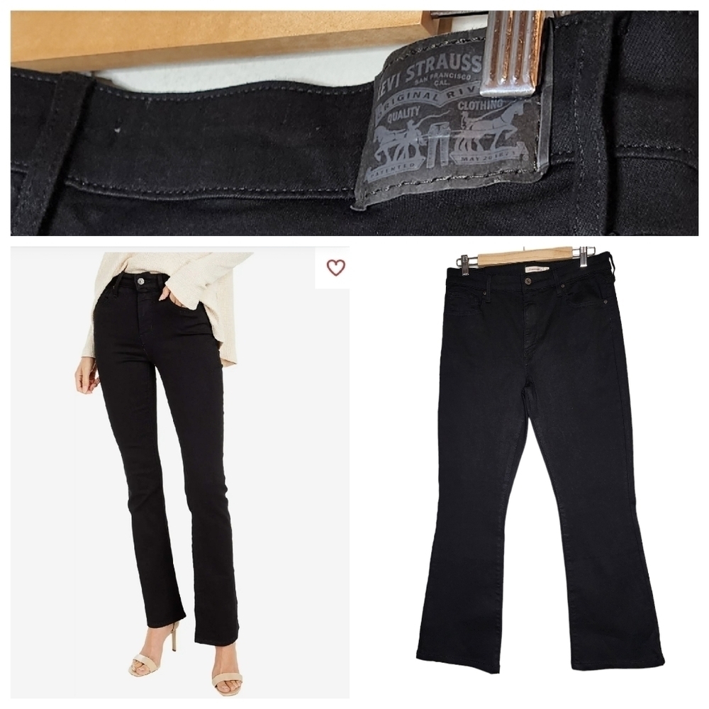 Levi's 725 black high rise bootcut jeans women's size 32‎ short